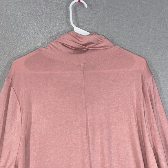 Catherines Tunic Womens 1X Pink Turtle Neck Solid Pullover Long Sleeve Casual - Picture 8 of 12